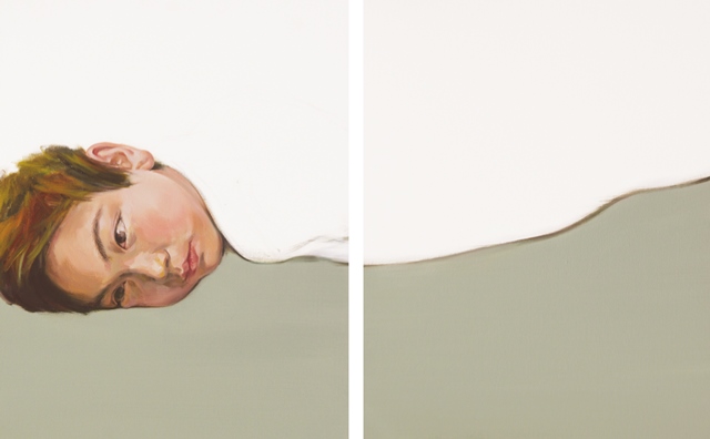 Ein liegendes Kind    Je 50 x 40cm   Öl auf Leinwand   2013